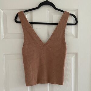 Abercrombie tan v-neck tank